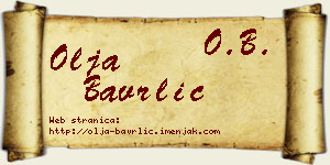 Olja Bavrlić vizit kartica